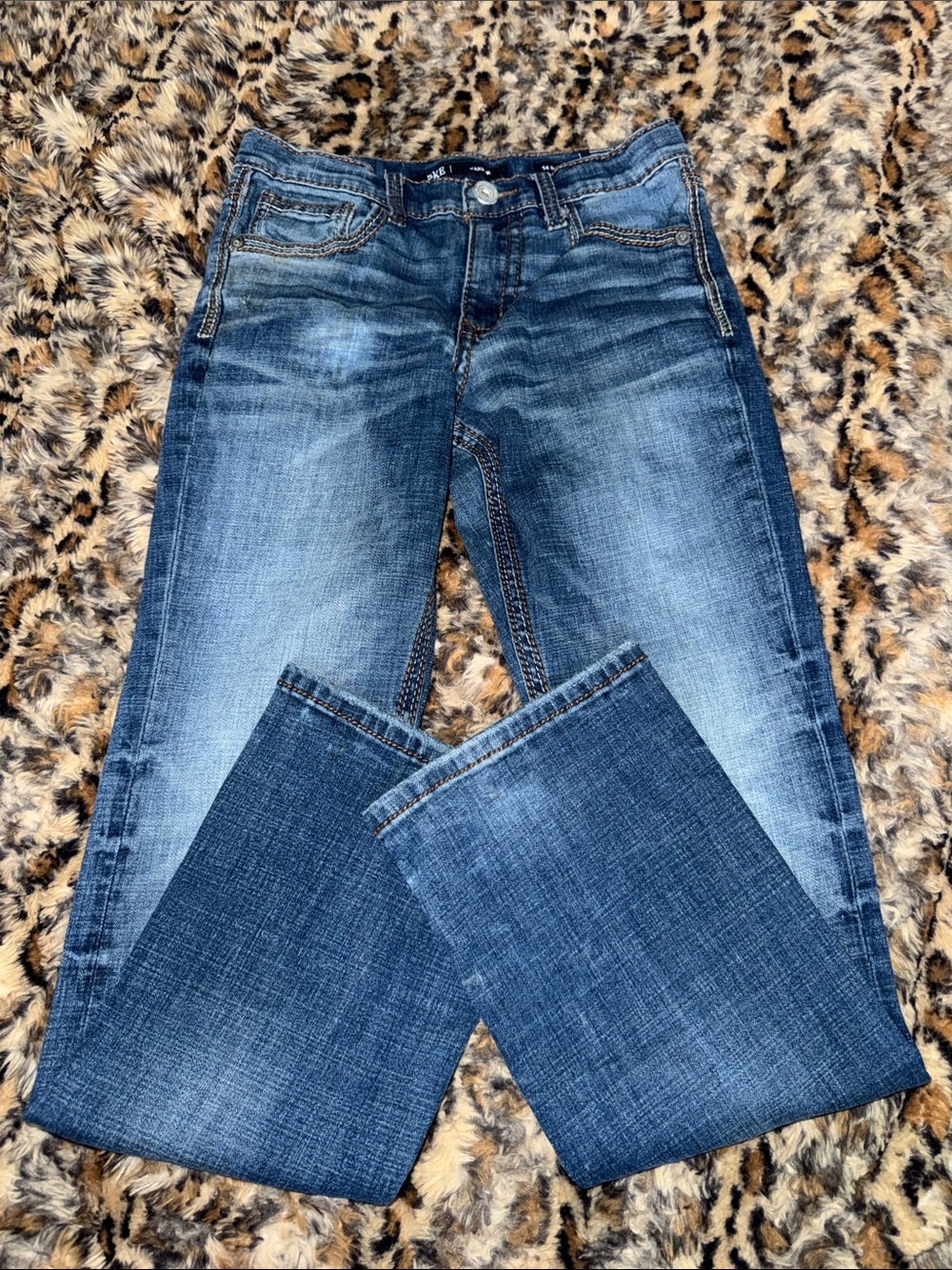 BKE Kids Blue Faded Straight-Leg Jeans